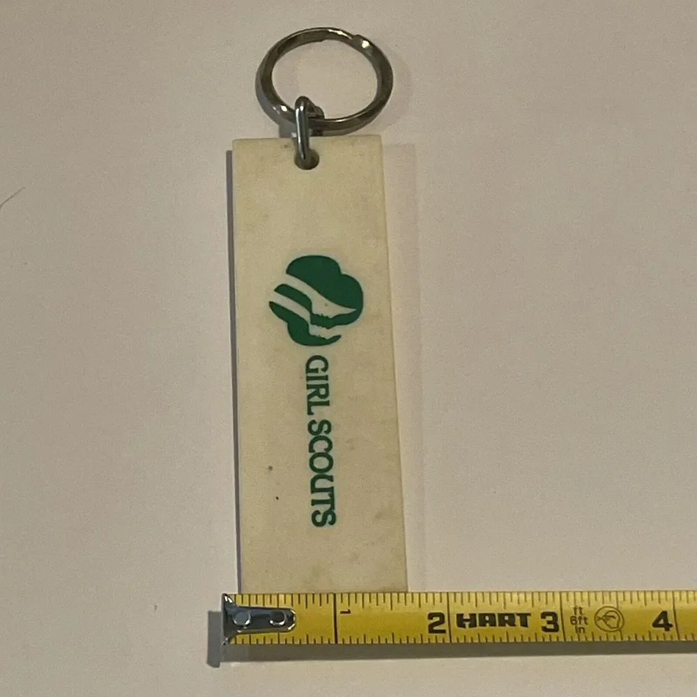 Girl Scout White Green‎ Key Chain Rectangle 5